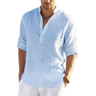 Camisa informal de lino y algodón - Colección 2024