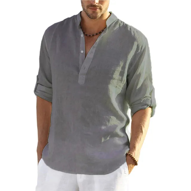 Camisa informal de lino y algodón - Colección 2024